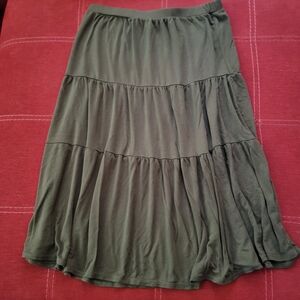 Tiffany & Grey Olive Green Tiered Skirt